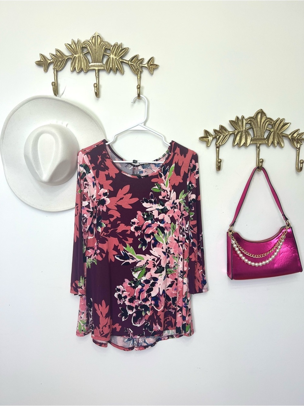 🆕Floral 3/4 light sleeve tunic
